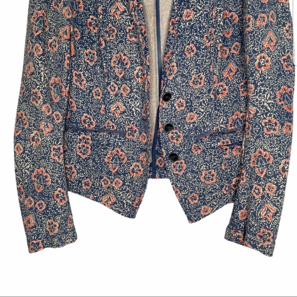 Free People Floral Blazer Size 12 - Picture 5 of 9